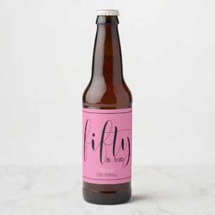 Étiquette Pour Bouteilles De Bière Fifty & Fab, 50e anniversaire
