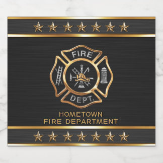 Étiquette Pour Bouteilles De Bière Firefighter Gold Custom