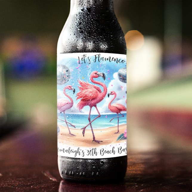 Étiquette Pour Bouteilles De Bière Flamenco ! Birday Beach Bash (Créateur téléchargé)