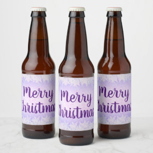 Étiquette Pour Bouteilles De Bière Frost violet Joyeux Noël