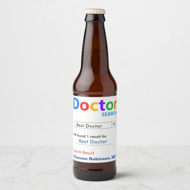 Étiquette Pour Bouteilles De Bière Funny Best Doctor Award (Devant)