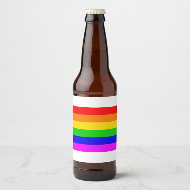 Étiquette Pour Bouteilles De Bière Gay Rainbow Transgender Rainbow Flag (Devant)