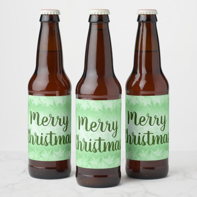 Étiquette Pour Bouteilles De Bière Gel vert Joyeux Noël (Bouteilles)