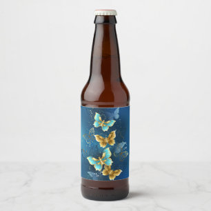 Étiquette Pour Bouteilles De Bière Golden butterflies