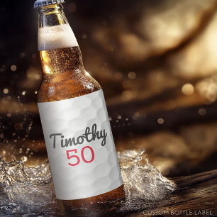 Étiquette Pour Bouteilles De Bière Golf Ball Anniversaire - 50e ou autre année