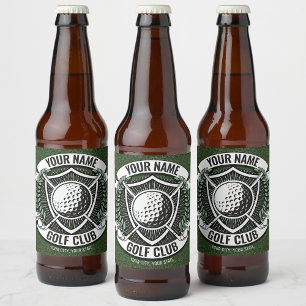Étiquette Pour Bouteilles De Bière Golfeur de golf personnalisé NOM Pelouse Clubhouse