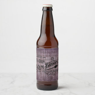 Étiquette Pour Bouteilles De Bière Halloween Violet Grunge Gothique de la compagnie d