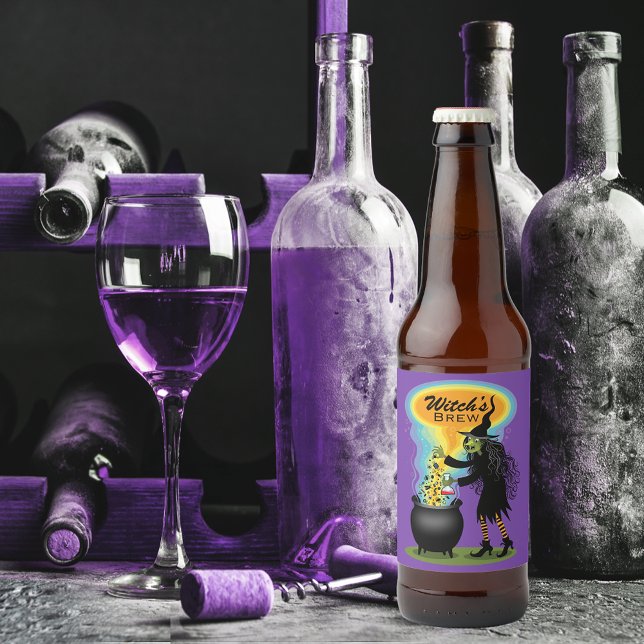 Étiquette Pour Bouteilles De Bière Halloween Witch (Créateur téléchargé)