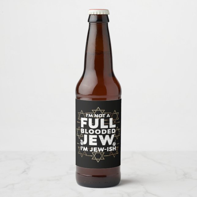 Étiquette Pour Bouteilles De Bière Hanoukka pas complètement sanglé Juif Juif Chanouk (Devant)