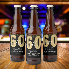 Étiquette Pour Bouteilles De Bière Hello 60! - Elegant 60th Birthday Woman