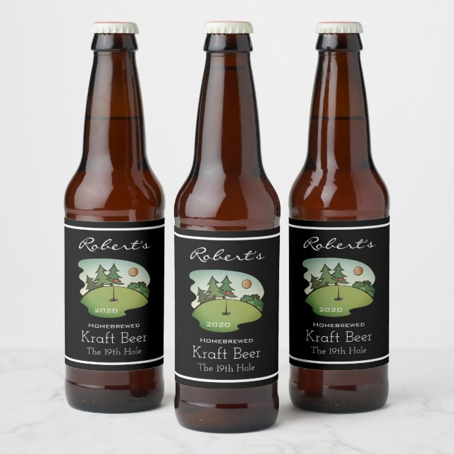 Étiquette Pour Bouteilles De Bière Icône de golf personnalisée (Bouteilles)