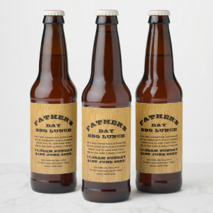 Étiquette Pour Bouteilles De Bière Invitation au BBQ de la Fête des Pères