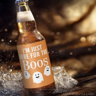 Étiquette Pour Bouteilles De Bière Je suis juste ici pour les Boos - Funny Halloween 