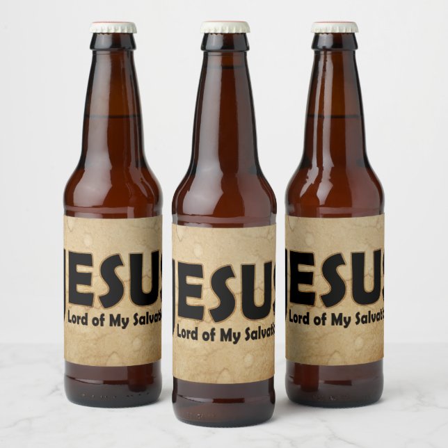 Étiquette Pour Bouteilles De Bière Jésus Seigneur salut (Bouteilles)