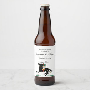 Étiquette Pour Bouteilles De Bière Joueur de polo vintage sur poney