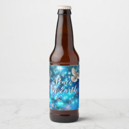 Étiquette Pour Bouteilles De Bière Jour de la Paix de la Colombe Bleue