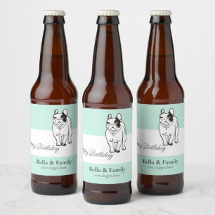 Étiquette Pour Bouteilles De Bière Joyeux Anniversaire Bouledogue Français