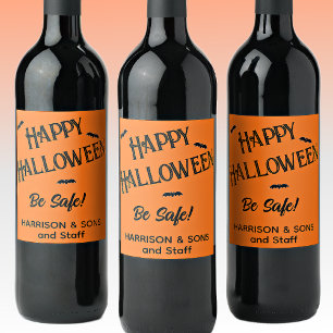 Étiquette Pour Bouteilles De Bière Joyeux Halloween, Nom, Noir & Orange Ensemble de 6