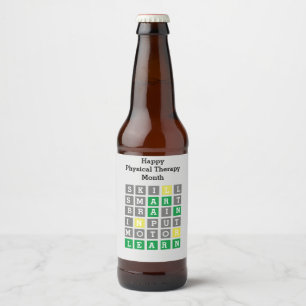 Étiquette Pour Bouteilles De Bière Joyeux Mois de Thérapie Physique Parole Personnali