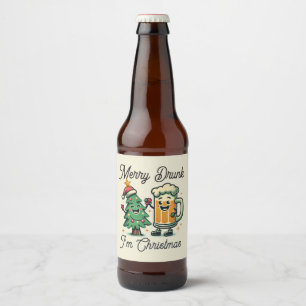 Étiquette Pour Bouteilles De Bière Joyeux Noël drôle ivre