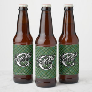 Étiquette Pour Bouteilles De Bière Joyeux Scotsman Clan Currie Tartan Monogramme