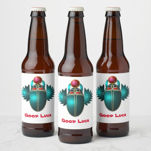 Étiquette Pour Bouteilles De Bière Kherpi Dieu du soleil levant, scarabée. (Bouteilles)