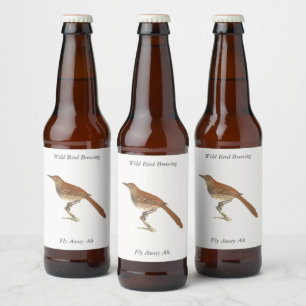 Étiquette Pour Bouteilles De Bière La Grive Brown ou le Trasher Brown, New York Birds
