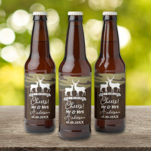 Étiquette Pour Bouteilles De Bière Le Cerf Occidental La chasse est sur le Mariage