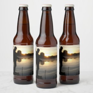 Étiquette Pour Bouteilles De Bière Le matin du pêcheur