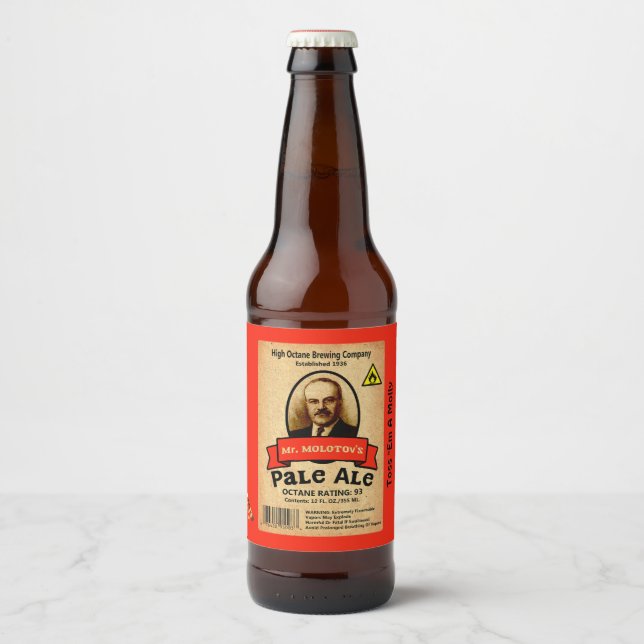 Étiquette Pour Bouteilles De Bière Le Pale Ale de M. Molotov (Devant)
