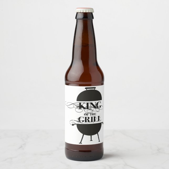 Étiquette Pour Bouteilles De Bière Le Roi Du Grill (Devant)