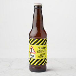 Étiquette Pour Bouteilles De Bière Les ouvriers du bâtiment qui font la fête terminen