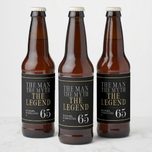 Étiquette Pour Bouteilles De Bière L'Homme La Légende 65e Anniversaire