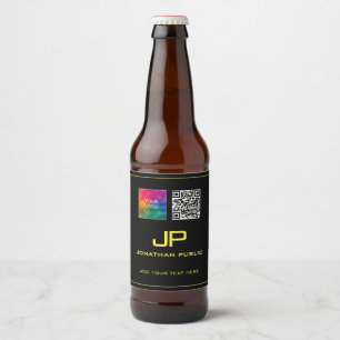 Étiquette Pour Bouteilles De Bière Logo d'entreprise personnalisable QR Code Monogram