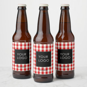 Étiquette Pour Bouteilles De Bière Logo social média de l'entreprise Gingham