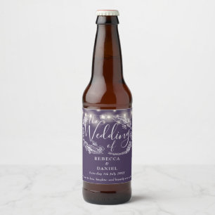 Étiquette Pour Bouteilles De Bière Lumières Modernes en Chaîne Florales Violettes de
