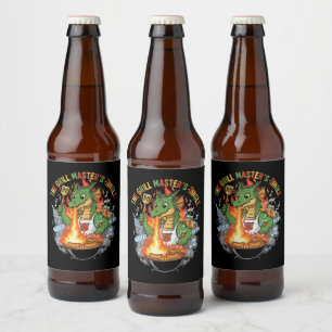 Étiquette Pour Bouteilles De Bière Maître de grill du dragon drôle Barbecue et grilli