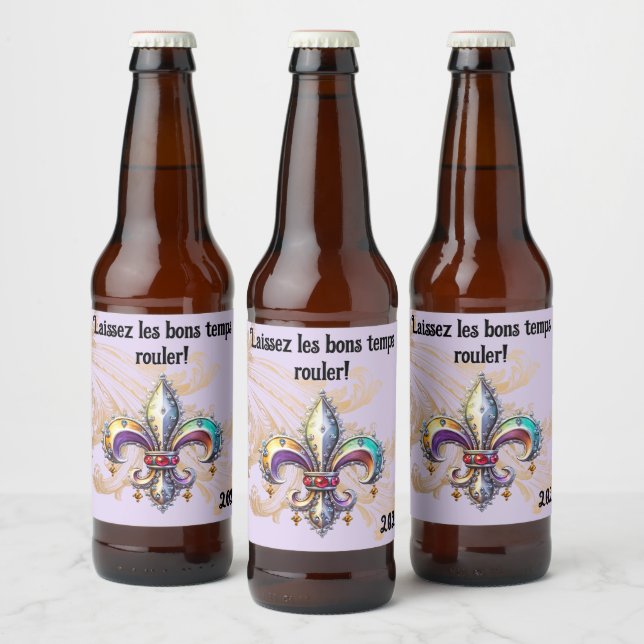 Étiquette Pour Bouteilles De Bière Mardi Gras Beer Bottle Label (Bouteilles)