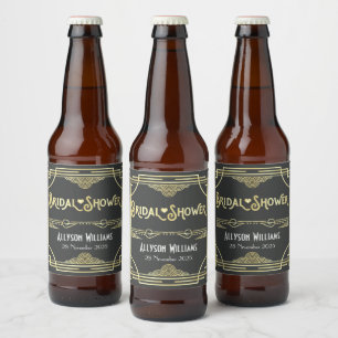 Étiquette Pour Bouteilles De Bière Mariage Art Déco Élégant Cadeau de remerciement Gr