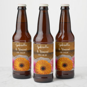 Étiquette Pour Bouteilles De Bière Mariage campagnard Daisy Trio