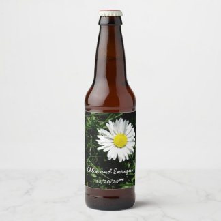 Étiquette Pour Bouteilles De Bière Mariage de marguerite personnalisé