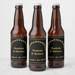 Étiquette Pour Bouteilles De Bière Mariage d'or noir