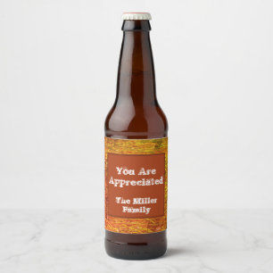 Étiquette Pour Bouteilles De Bière Merci Orange couleurs d'automne Appréciation