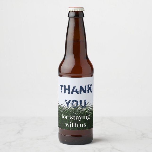 Étiquette Pour Bouteilles De Bière Merci Pour Séjourner Green Grass House Invité (Devant)