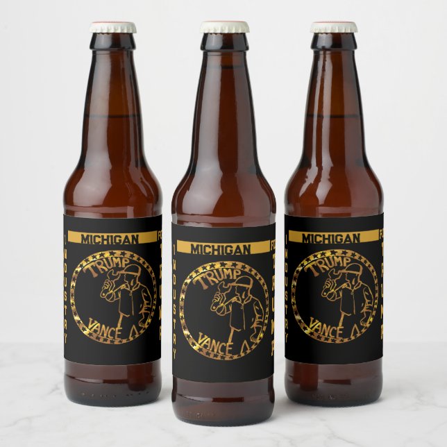 ÉTIQUETTE POUR BOUTEILLES DE BIÈRE MICHIGAN (Bouteilles)