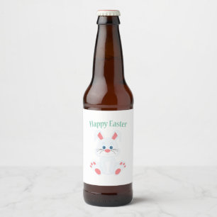 Étiquette Pour Bouteilles De Bière Mignonne lapin de Pâques