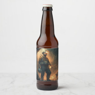 Étiquette Pour Bouteilles De Bière Mines dangereuses