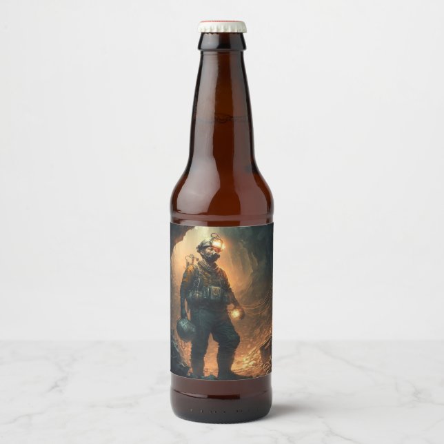 Étiquette Pour Bouteilles De Bière Mines dangereuses (Devant)