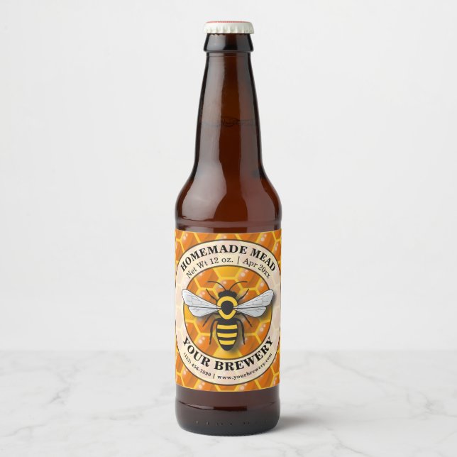 Étiquette Pour Bouteilles De Bière Modèle de viande fait maison (Devant)