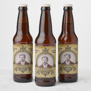 Étiquette Pour Bouteilles De Bière Modèle photo Vintage personnalisé 60e anniversaire